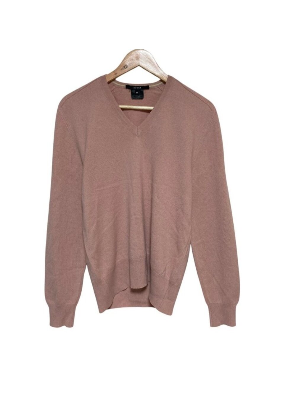 Gucci V-neck Cashmere Knit Sweater Pink M